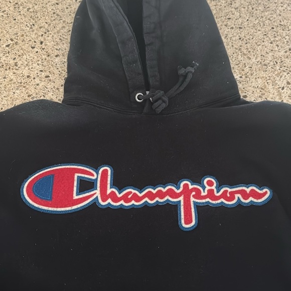CHAMPION Men's Reverse Weave Pullover Hoodie Script Logo Black Medium - Picture 4 of 9